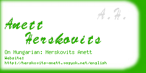 anett herskovits business card